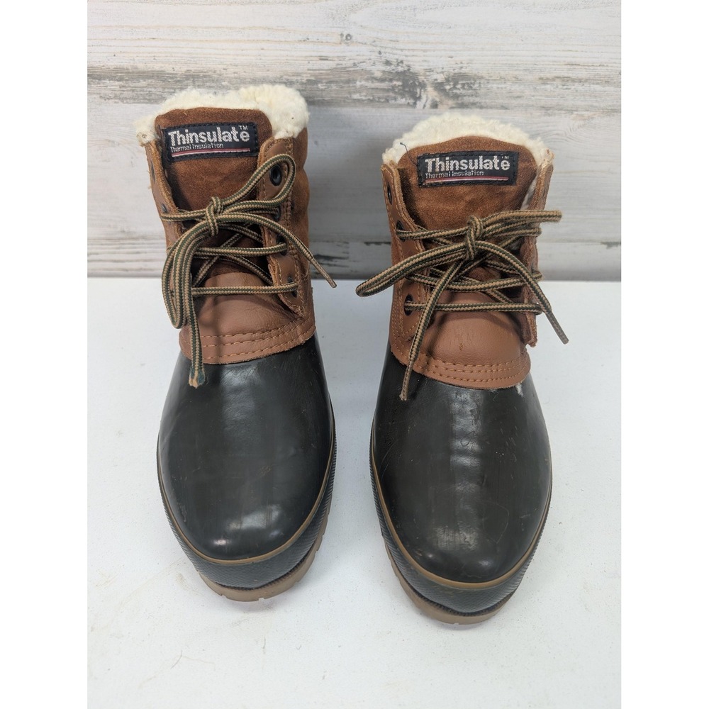 Judith Sport Snow‎ Boots Kids Size 8 Brown Rubber Thinsulate Winter Insulated